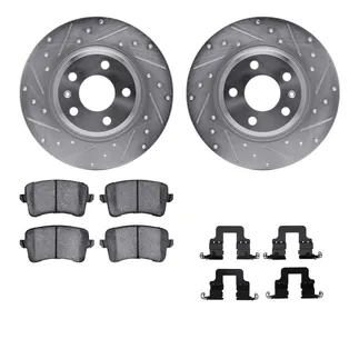 R1 Concepts WGSH1-73069 eLINE Rotor - Drilled & Slotted - Silver W/ Performance Pads